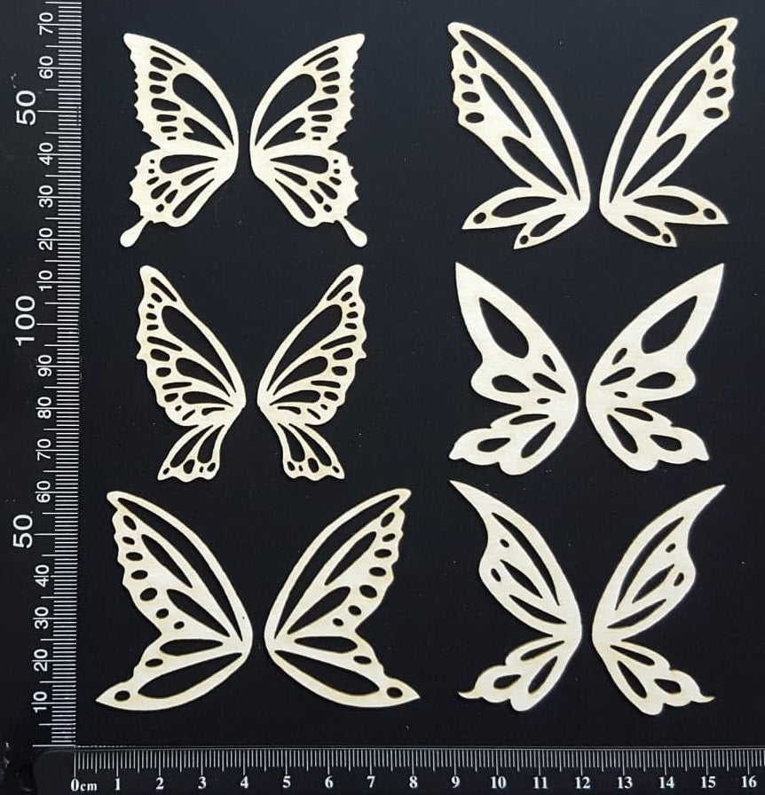 Fairy Wings Set - D - White Chipboard