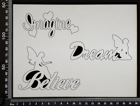 Fairy Word Set - B - White Chipboard