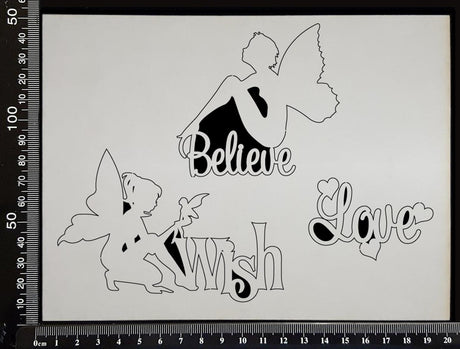 Fairy Word Set - C - White Chipboard