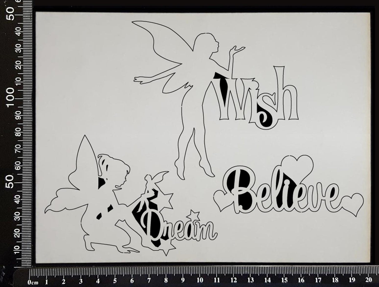 Fairy Word Set - F - White Chipboard