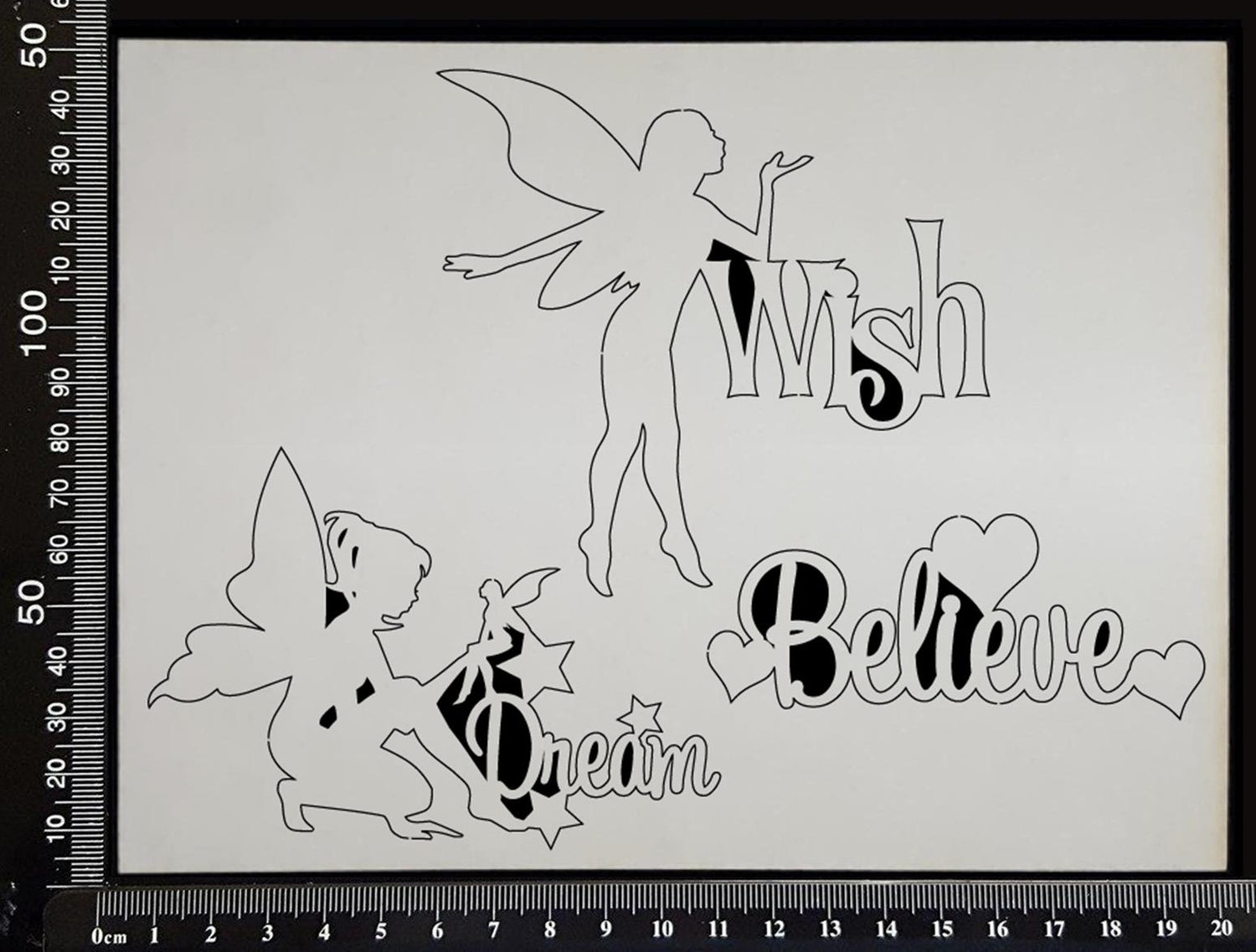 Fairy Word Set - F - White Chipboard