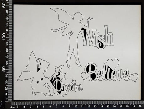 Fairy Word Set - F - White Chipboard