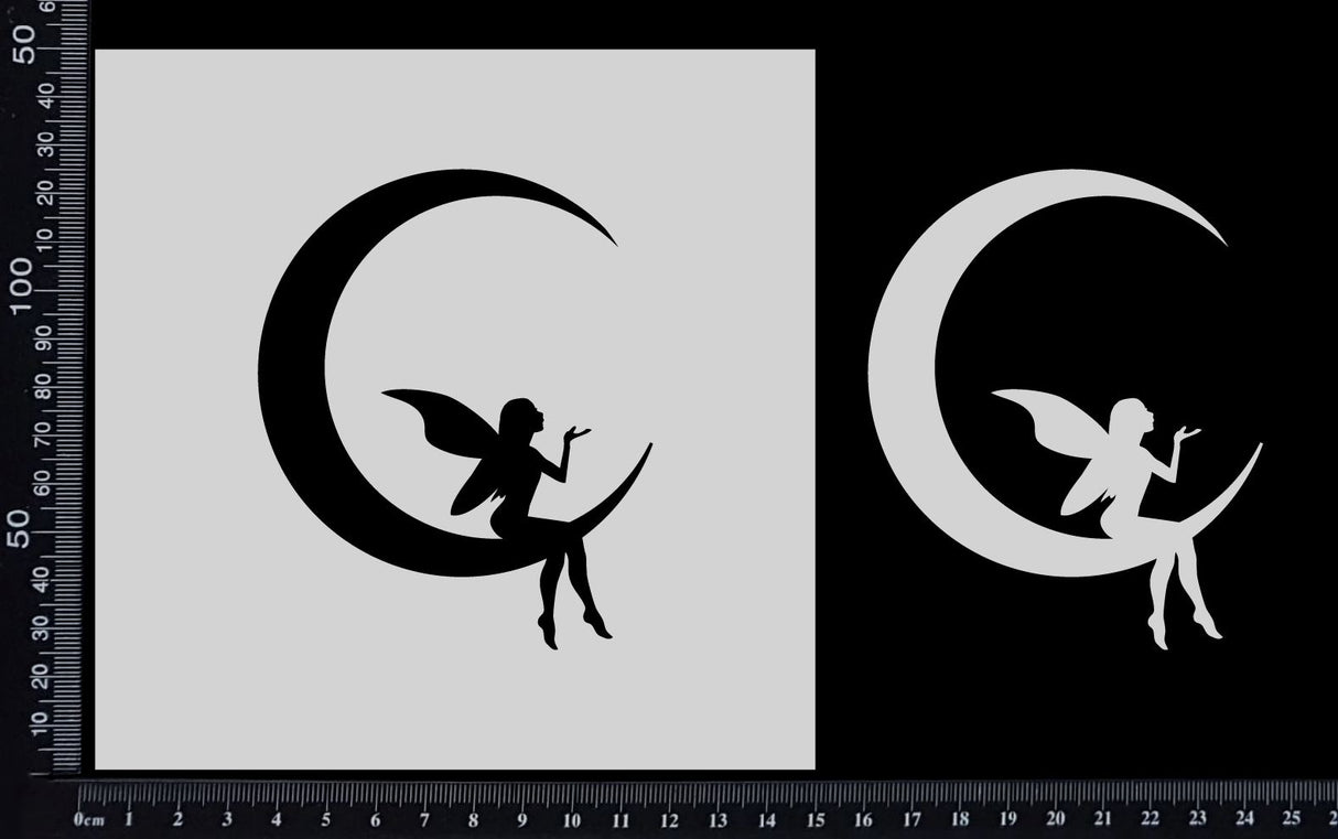 Fairy on a Moon - Stencil - 150mm x 150mm