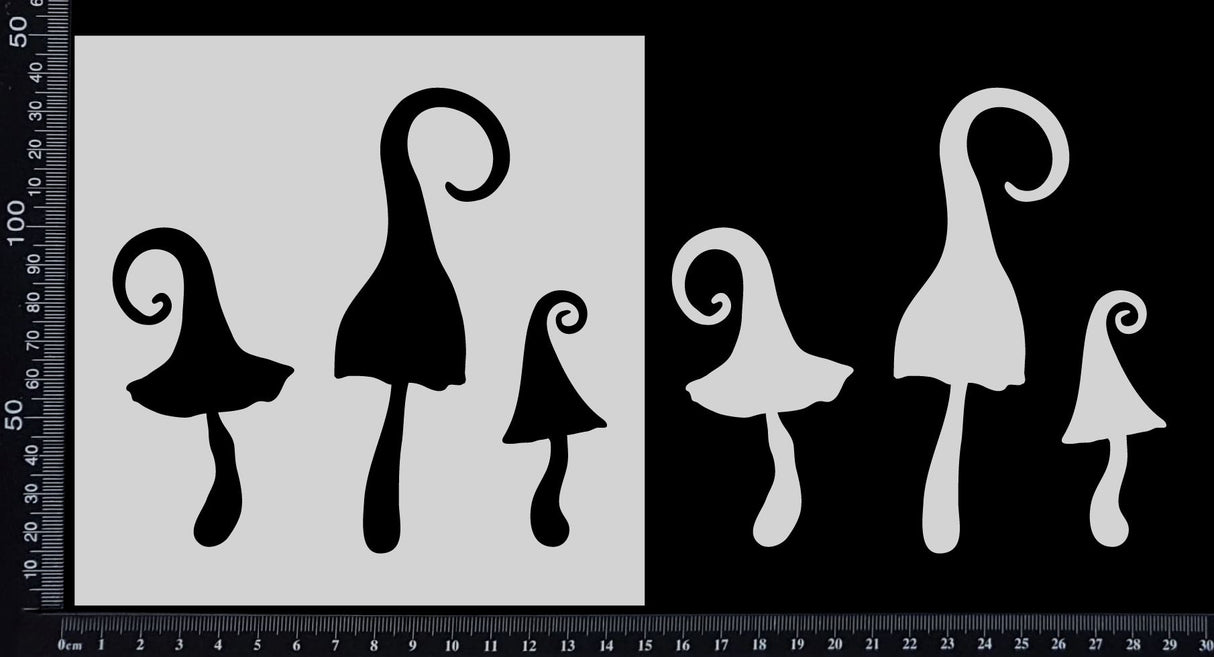 Fantasy Mushrooms - A - Stencil - 150mm x 150mm