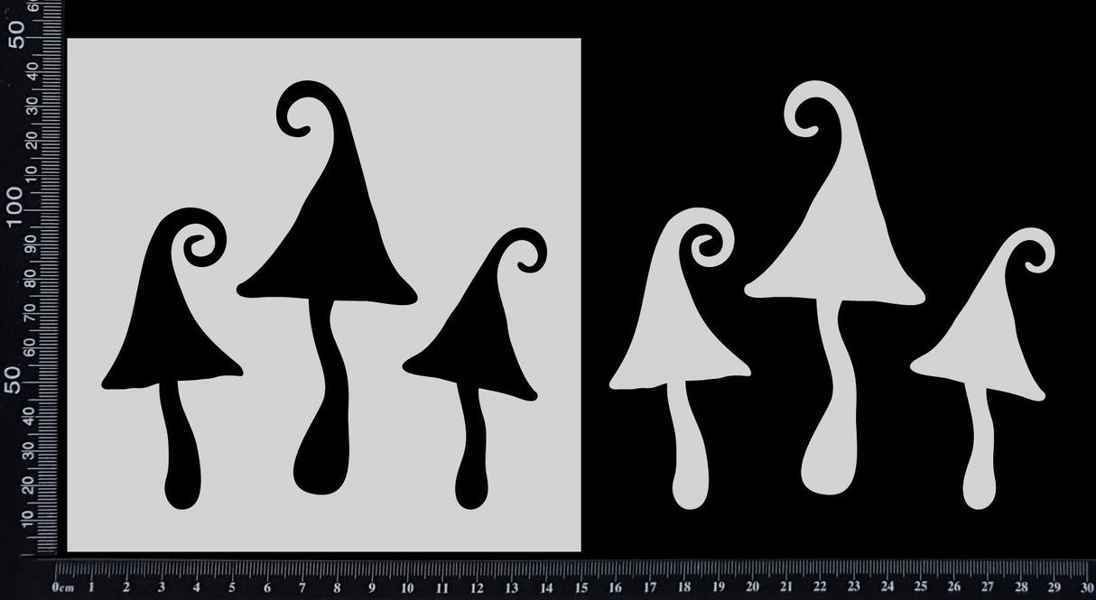 Fantasy Mushrooms - B - Stencil - 150mm x 150mm
