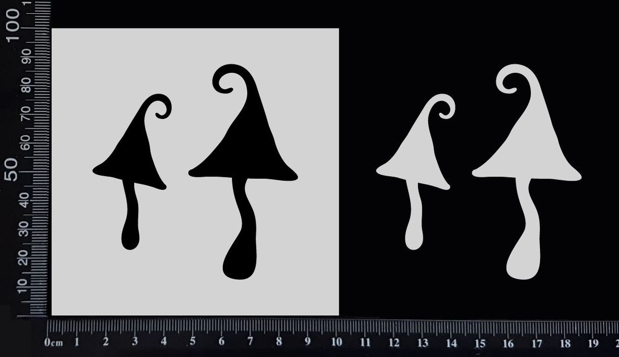 Fantasy Mushrooms - Stencil - 100mm x 100mm