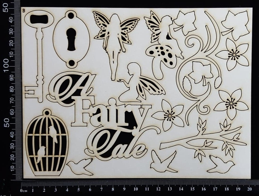 Fantasy Elements Set - B - White Chipboard