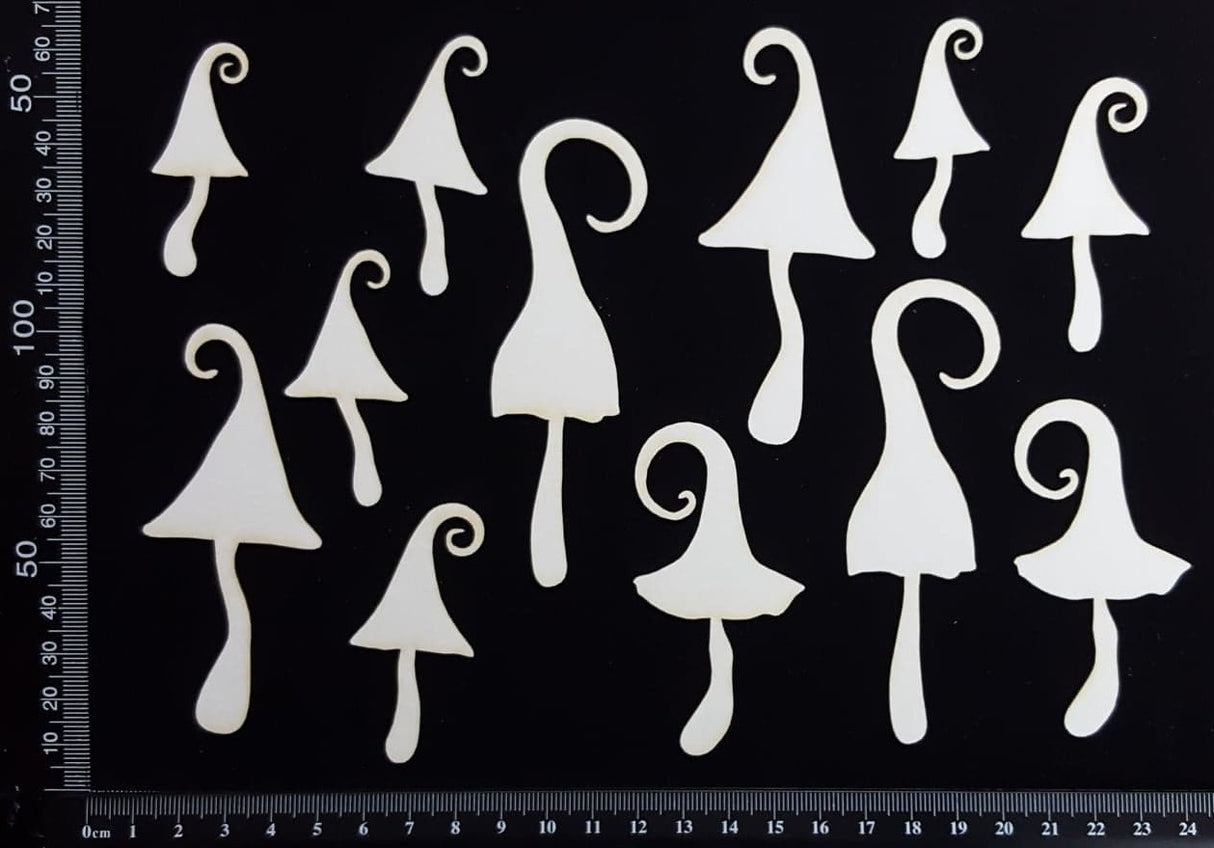 Fantasy Mushrooms Set - D - White Chipboard