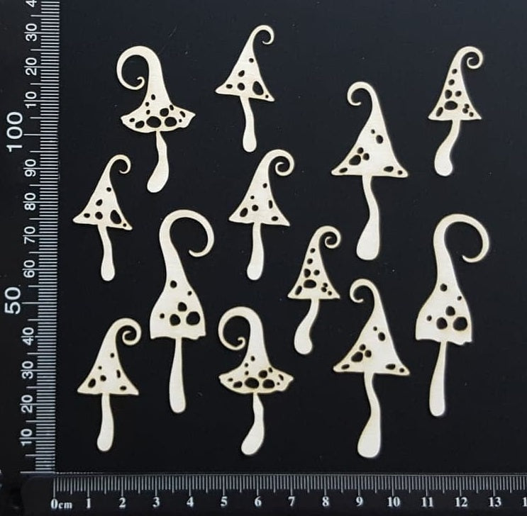 Fantasy Mushrooms Set - E - White Chipboard