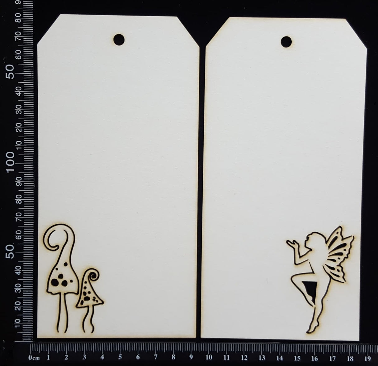 Fantasy Tags Set - Large - B - White Chipboard