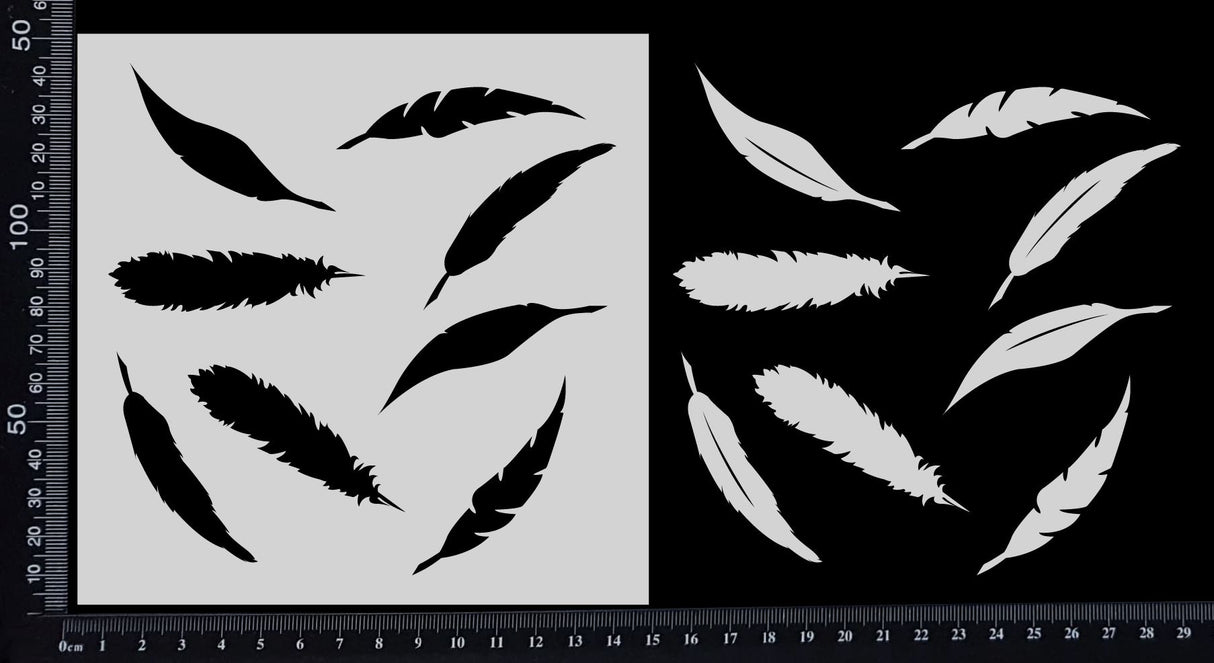 Feathers - Small - Stencil - 150mm x 150mm