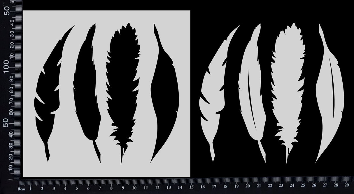 Feathers - Stencil - 150mm x 150mm