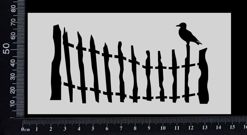 Fence with Sitting Seagull - Stencil - 75mm x 150mm