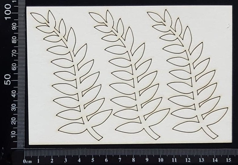 Fern Leaves Set - A - White Chipboard