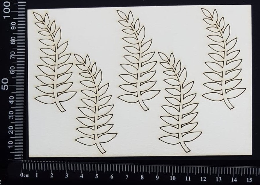 Fern Leaves Set - B - White Chipboard