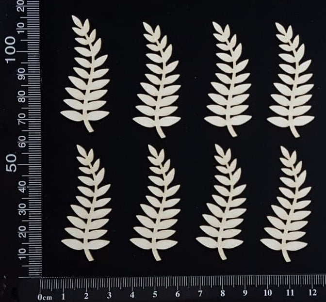 Fern Leaves Set - C - White Chipboard