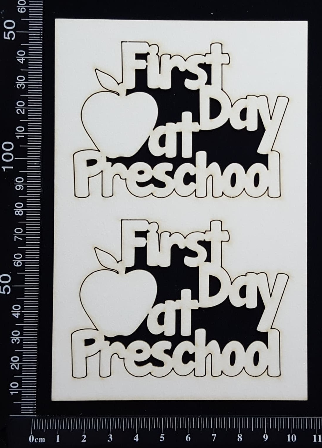 First Day at Preschool - Small - Set of 2 - White Chipboard