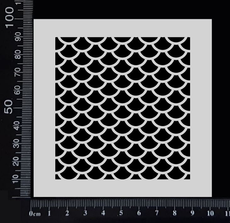 Fish Scales - Hollow - Stencil - 100mm x 100mm