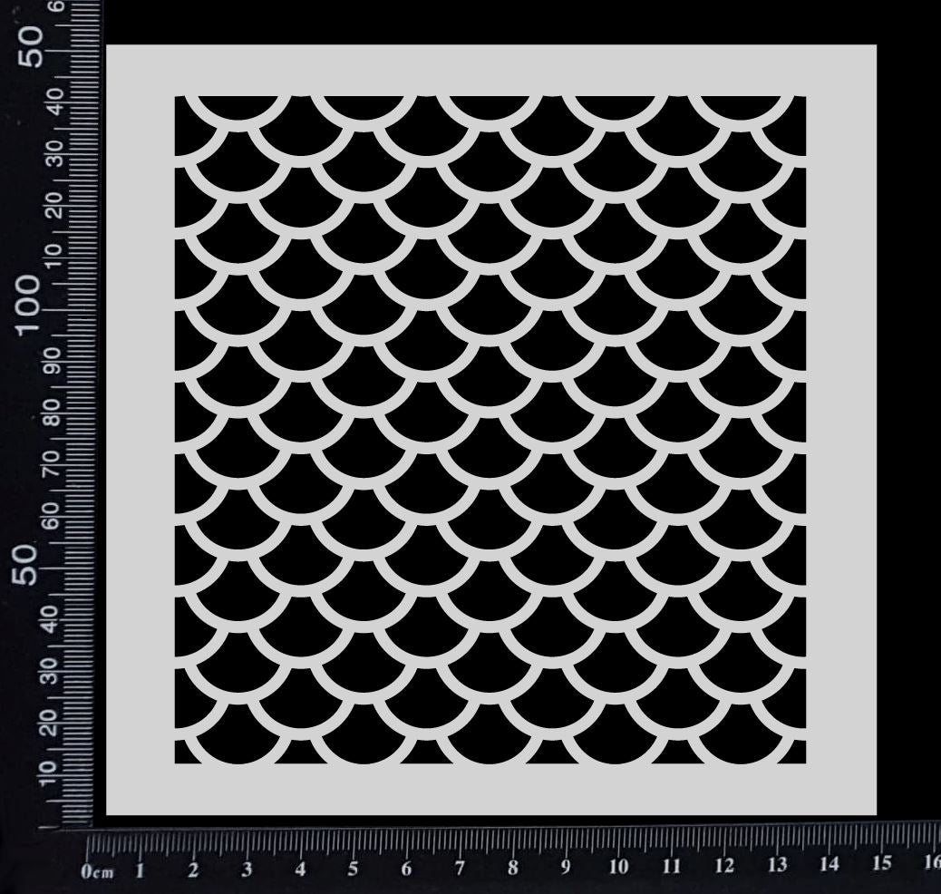 Fish Scales - Hollow - Stencil - 150mm x 150mm