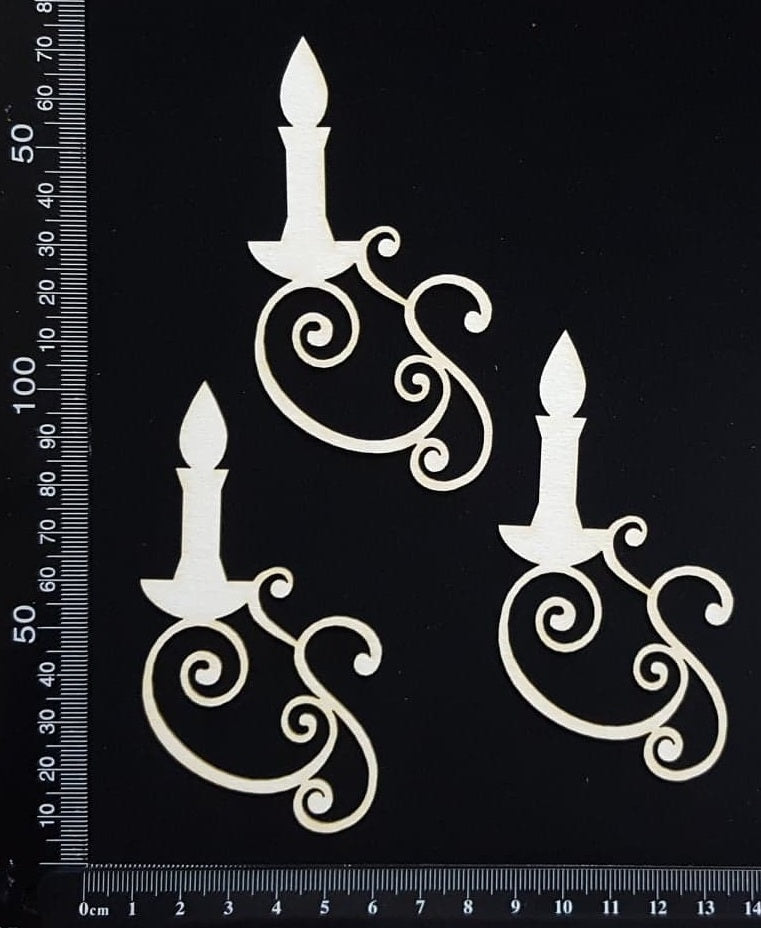 Flourish Candles Set - White Chipboard