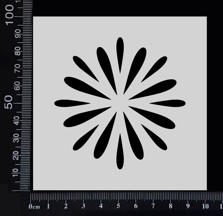 Flower - B - Stencil - 100mm x 100mm