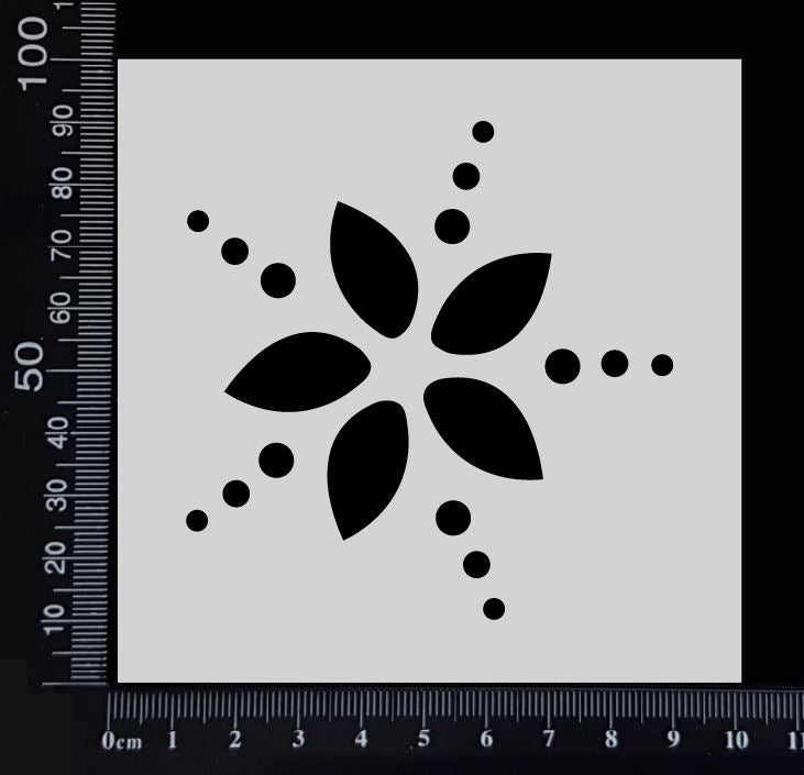 Flower - D - Stencil - 100mm x 100mm