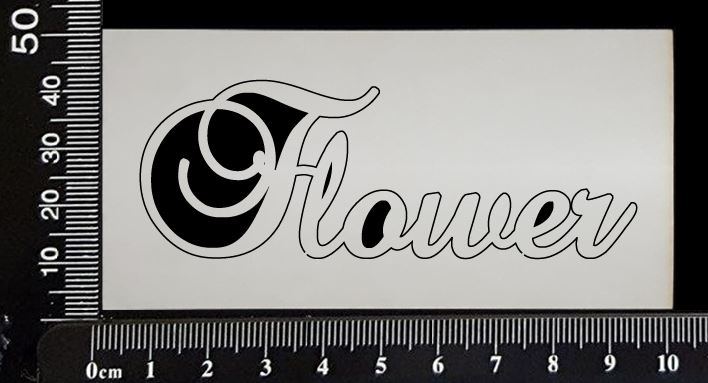 Elegant Word - Flower - White Chipboard