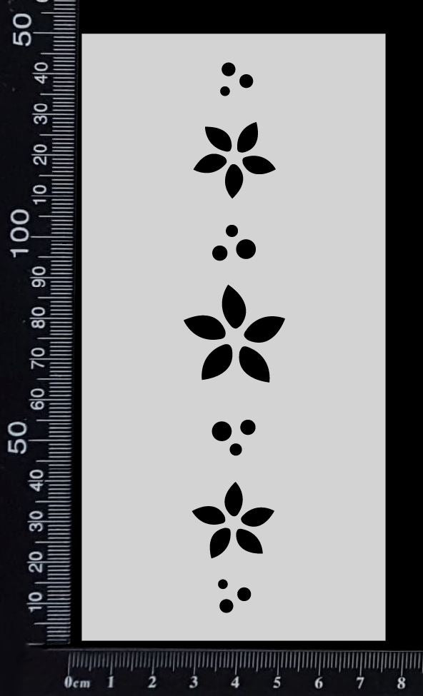 Flower Border - A - Stencil - 75mm x 150mm
