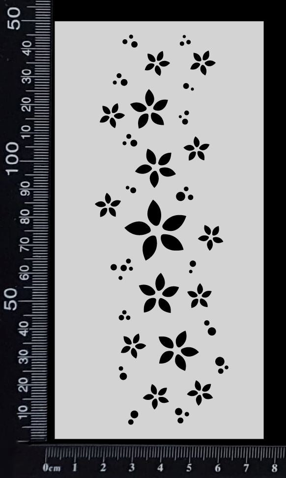 Flower Border - B - Stencil - 75mm x 150mm