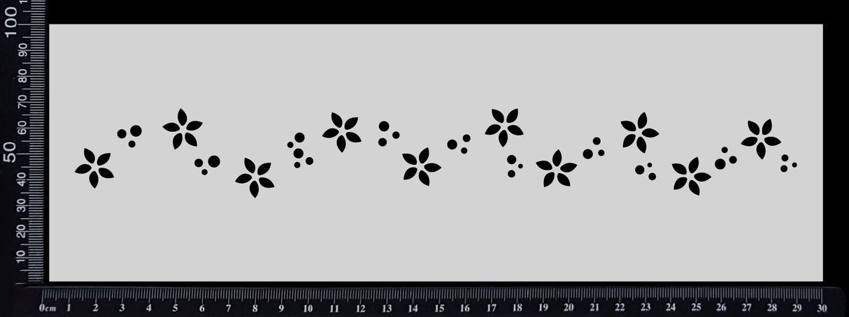 Flower Border - D - Stencil - 100mm x 300mm