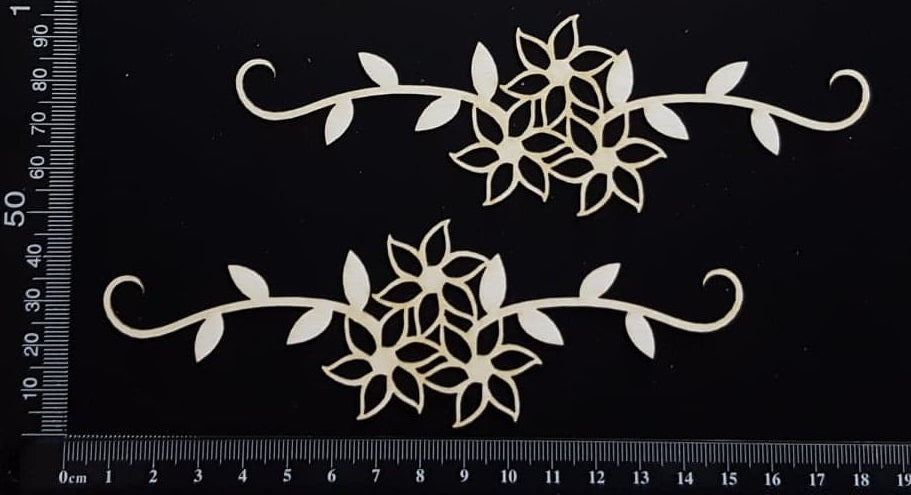 Flower Border Set - D - Small - White Chipboard