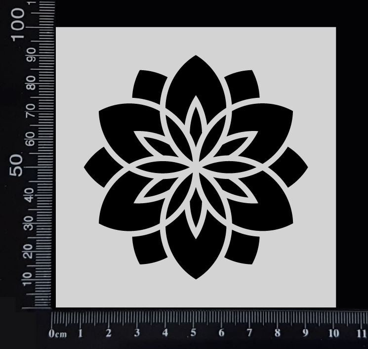 Flower Tile - A - Stencil - 100mm x 100mm