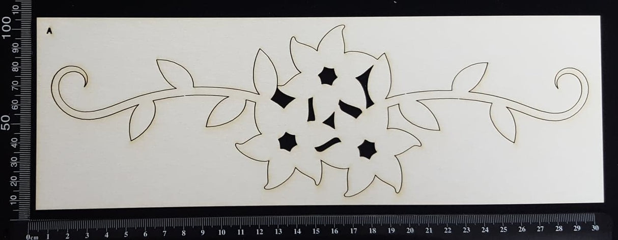 Flower Border - A - Large - White Chipboard