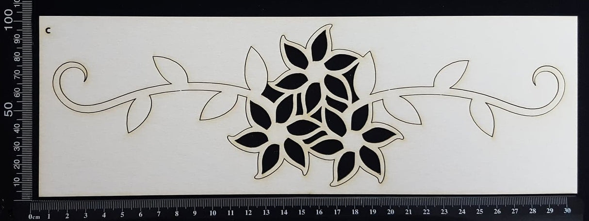 Flower Border - C - Large - White Chipboard
