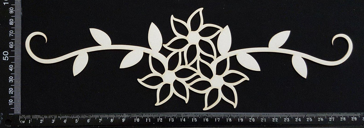 Flower Border - C - Large - White Chipboard