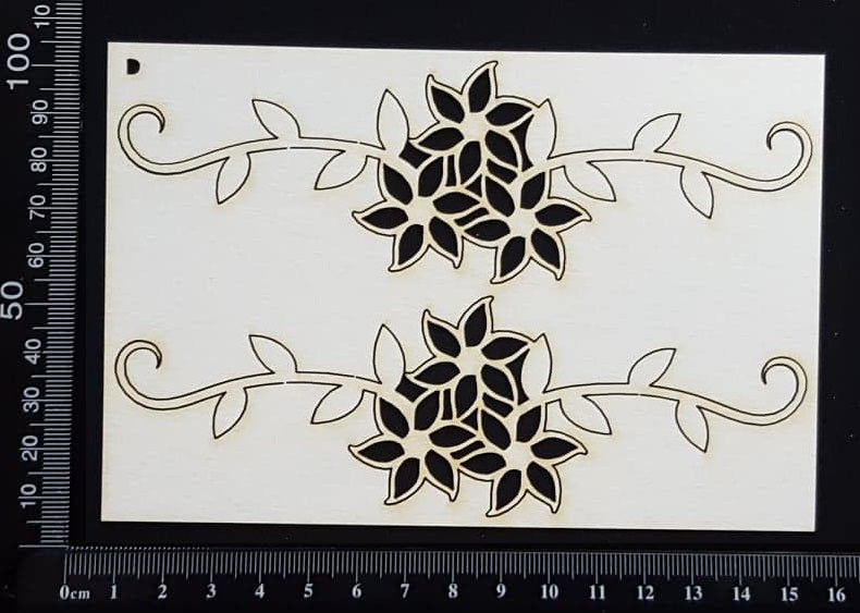 Flower Border Set - D - Small - White Chipboard