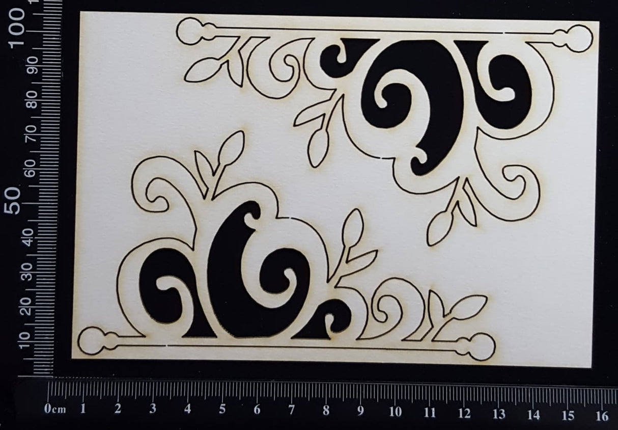 Flower Bud Flourish - A - White Chipboard
