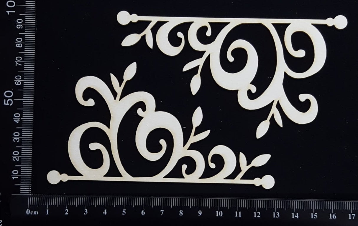 Flower Bud Flourish - A - White Chipboard