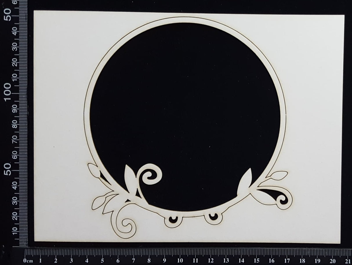 Flower Bud Frame - A - White Chipboard