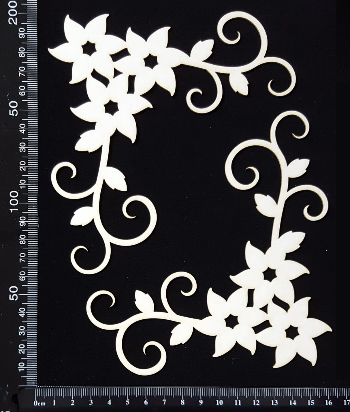 Flower Corners Set - B - White Chipboard