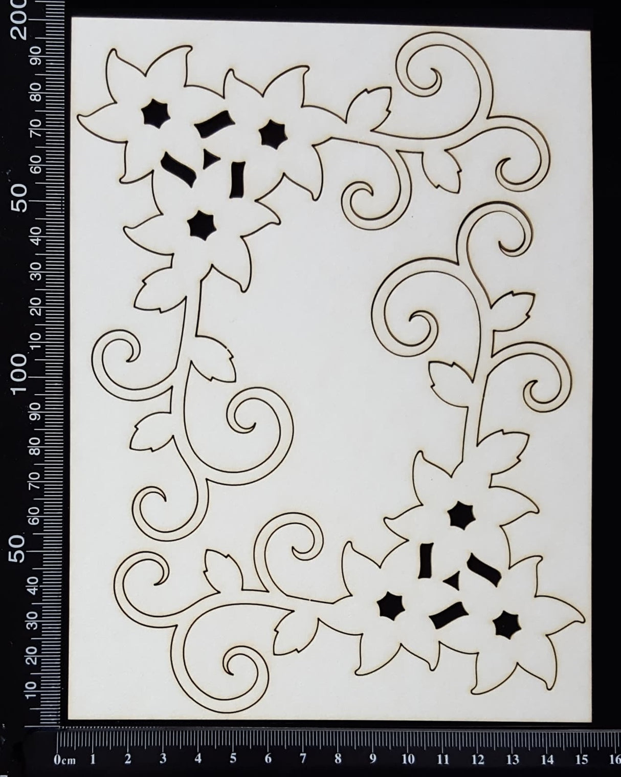 Flower Corners Set - B - White Chipboard