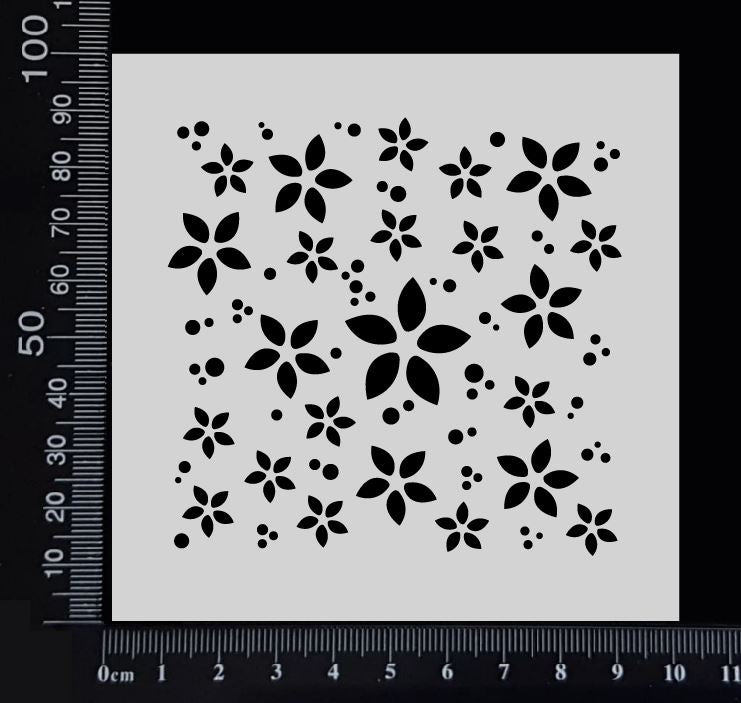 Flowers - E - Stencil - 100mm x 100mm