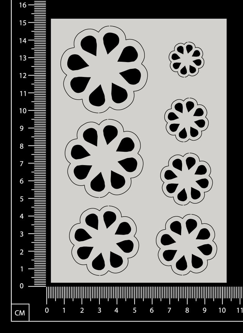 Flowers Set - G - White Chipboard