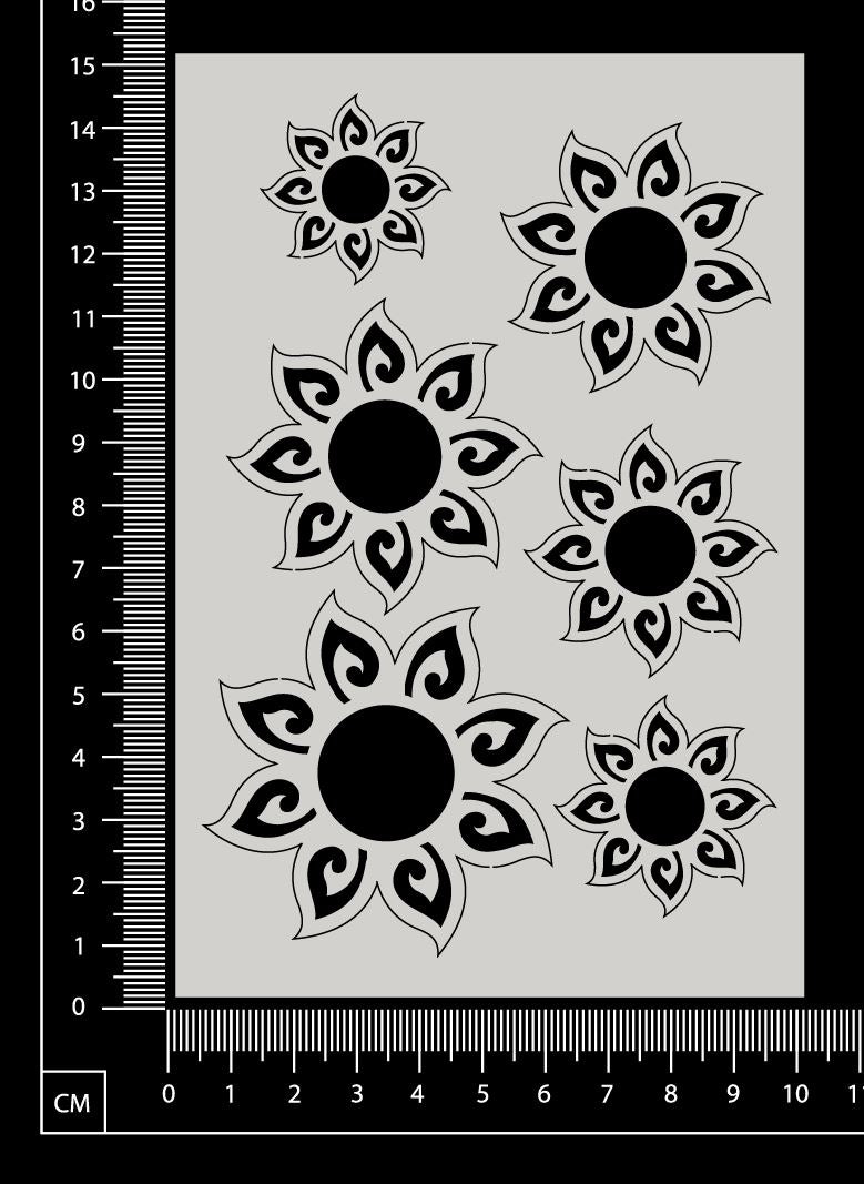 Flowers Set - H - White Chipboard