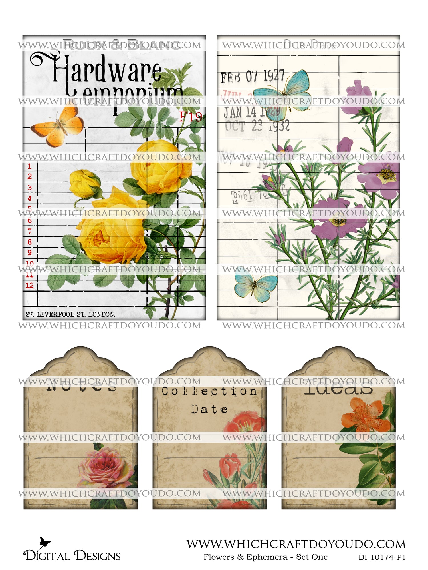 Flowers & Ephemera - Set One - DI-10174 - Digital Download