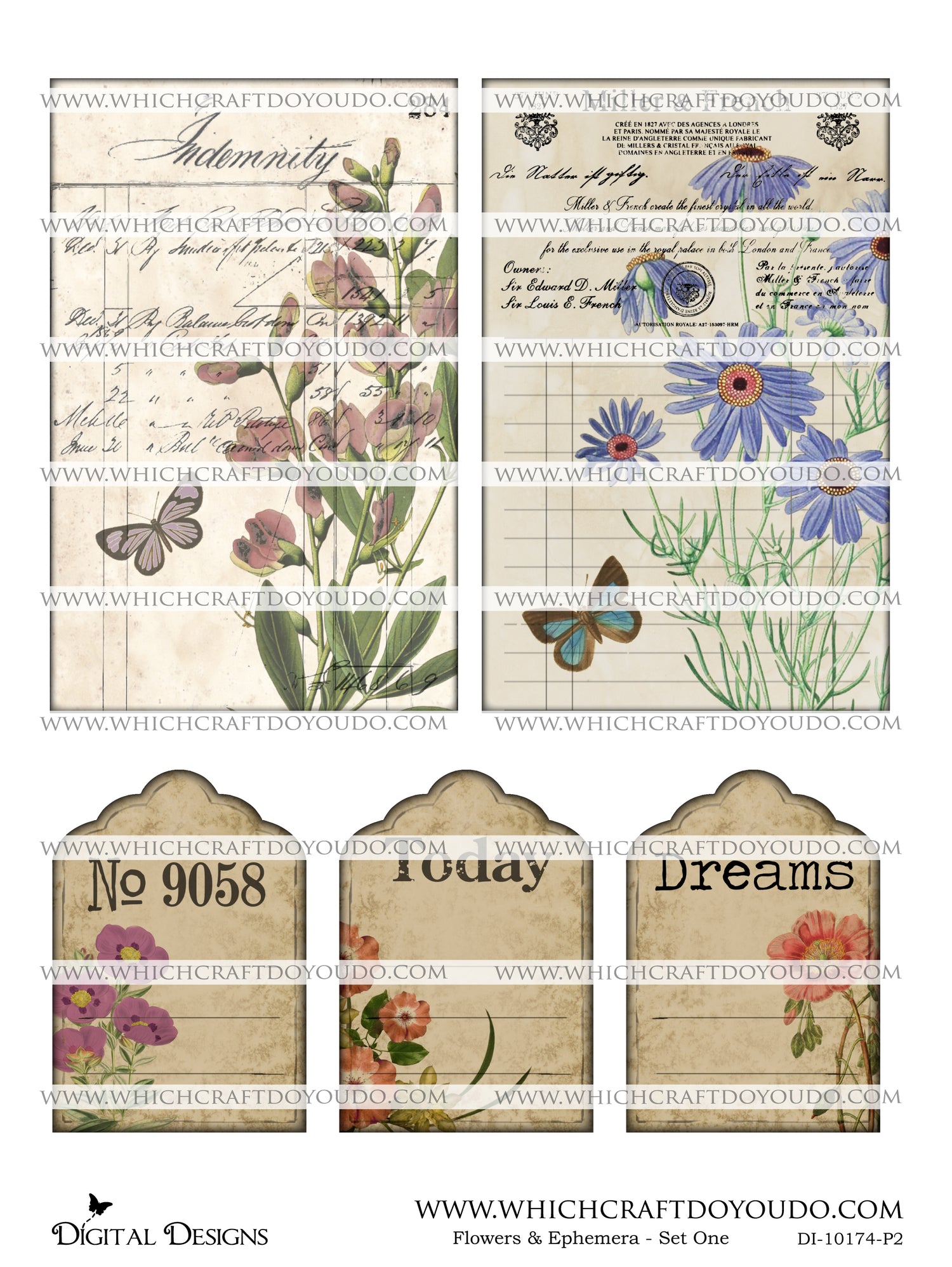 Flowers & Ephemera - Set One - DI-10174 - Digital Download