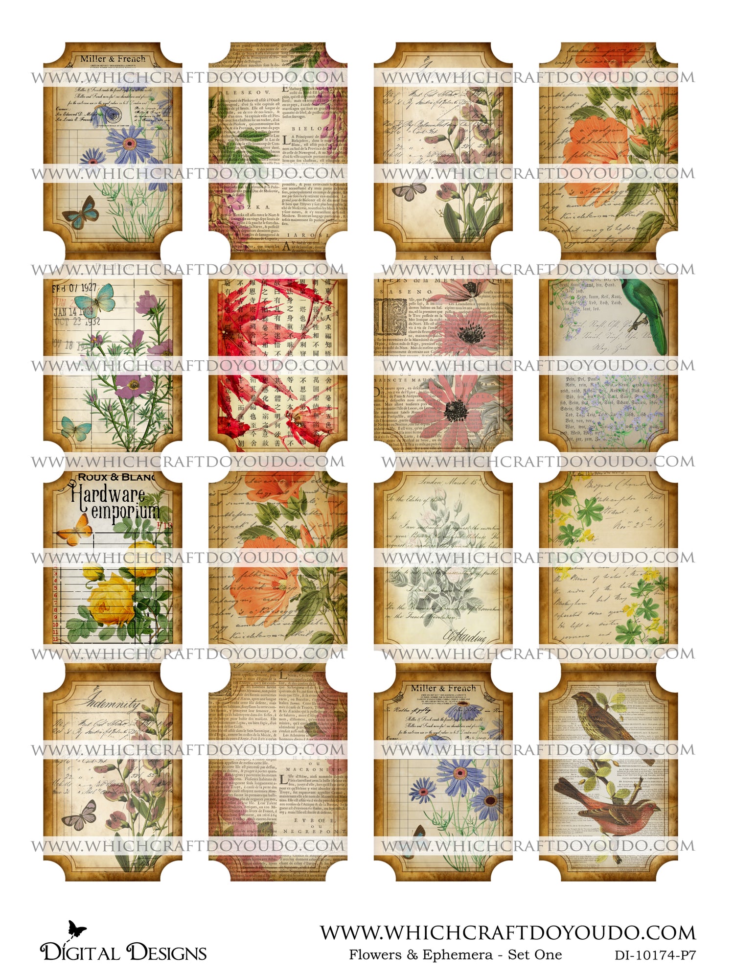 Flowers & Ephemera - Set One - DI-10174 - Digital Download