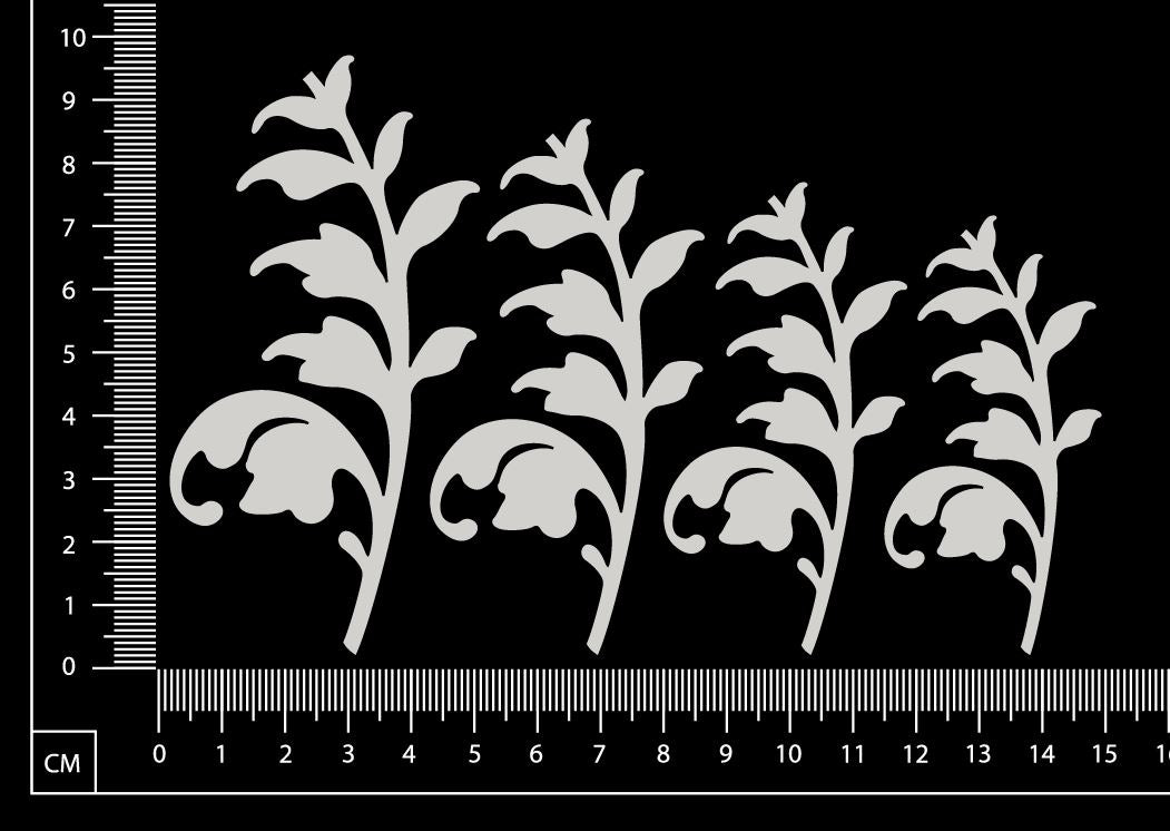 Foliage Set - B - White Chipboard