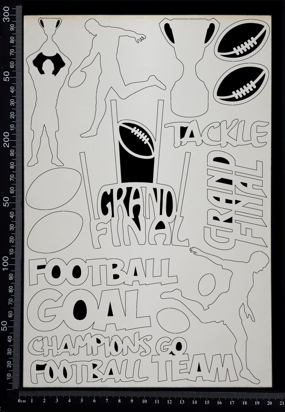 Football Elements Set - A - White Chipboard