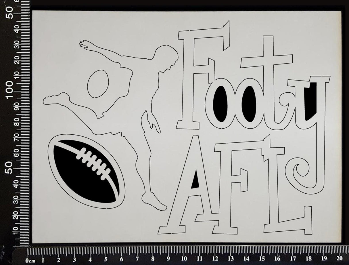 Football Elements Set - F - White Chipboard